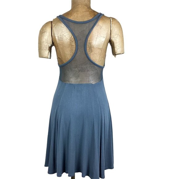 Silence + Noise Chance Mesh Racerback Mini Dress Urban Outfitters Sz S Blue 250A - Picture 5 of 7